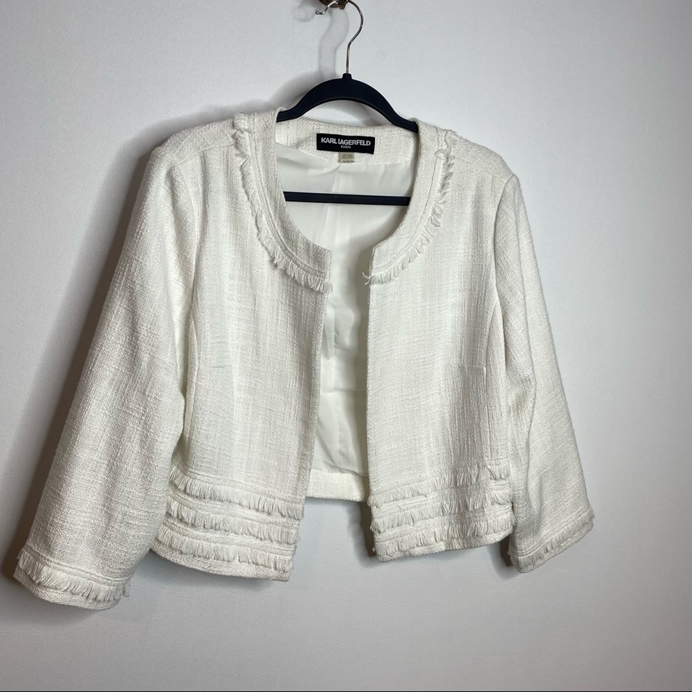 Karl Lagerfeld White Blazer Tailored Suit Jacket